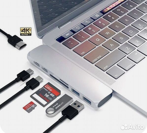 Хаб и картридер Type-C 7 in 1