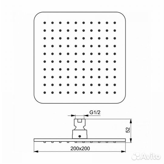 Верхний душ Ideal Standard Idealrain Cube M 1 черный матовый B0024XG