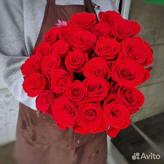 Доставка роз новорос 21роза красивый букет роз