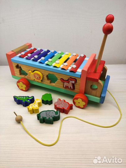 Машина-каталка - сортер зоопарк - металлофон