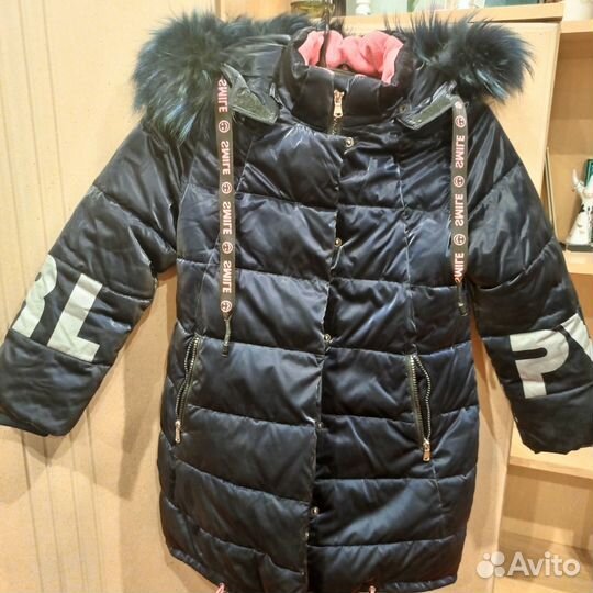 Пуховик на девочку, р 128-136