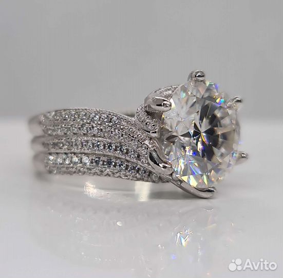 Кольцо с бриллиантом (муассанитом) 5ct