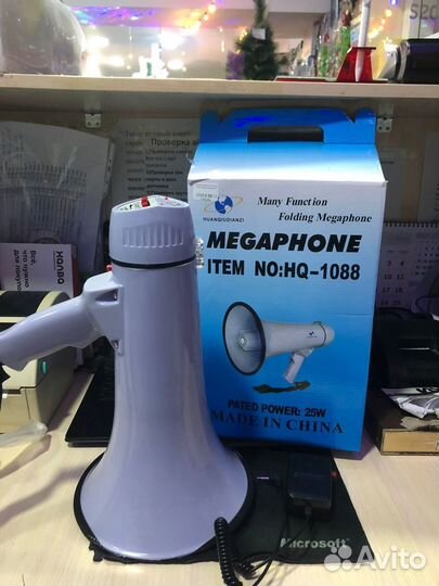 Громкоговоритель рупор 25w аккумуляторный