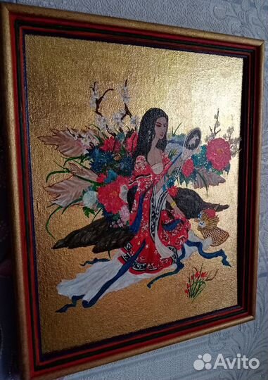 Картина на золотой потали