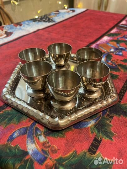 Стопка рюмок мельихоровых