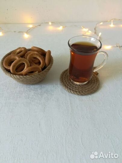 Подставки из джута под кружки, бокалы