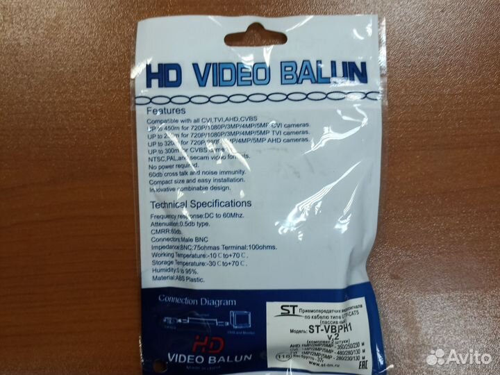 Hd video приемопередатчик с витой пары BNC
