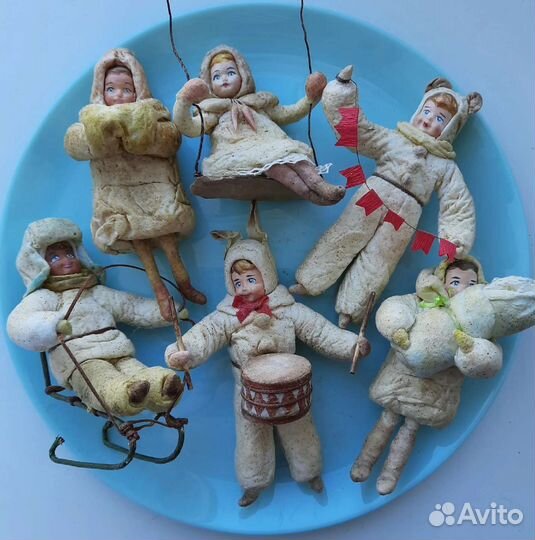 Ватные ёлочные игрушки 