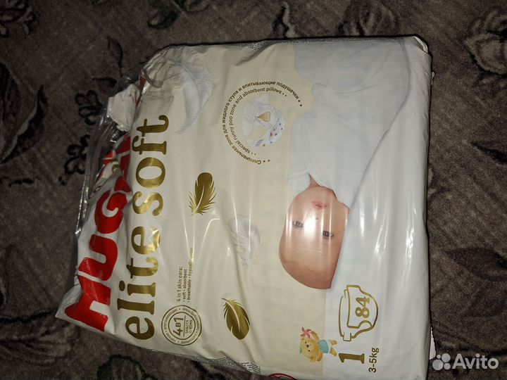 Подгузники Huggies elite soft 1 (3-5 кг) 60 шт