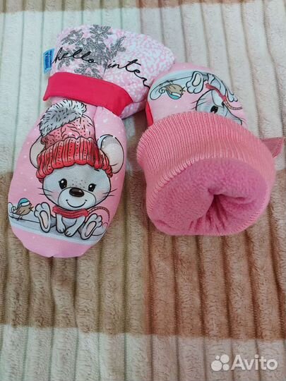 Варежки на девочку 2-4 года