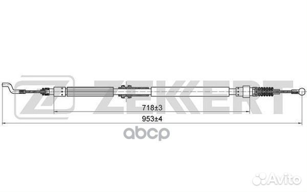 Трос стояночного тормоза задн. лев./прав. VW Tr