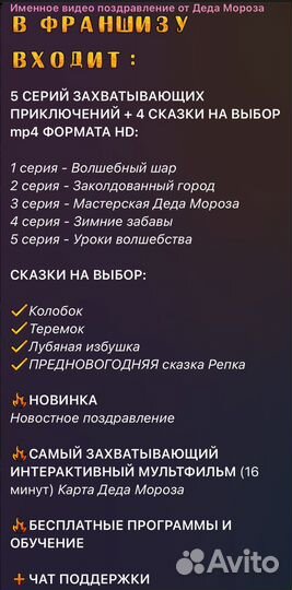 Франшиза именное видеопоздравление от Деда Мороза