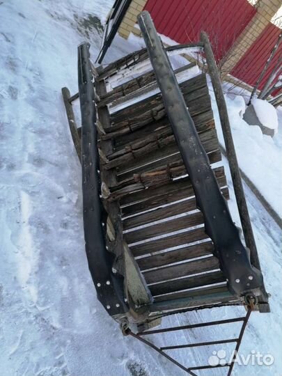 Сани деревянные для снегохода, лошади