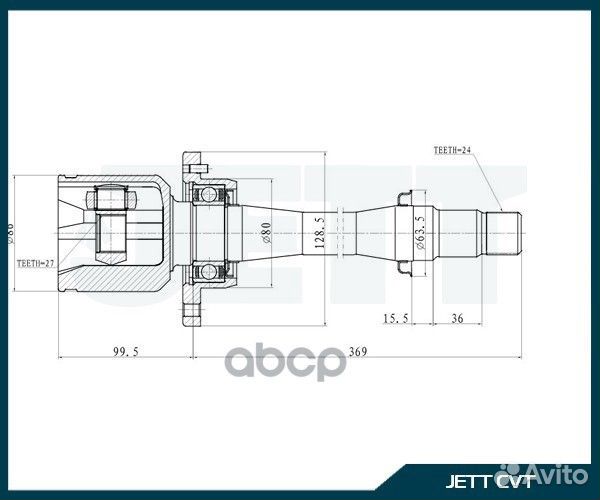 ШРУС внутренний jett V40-9027 V40-9027 jett