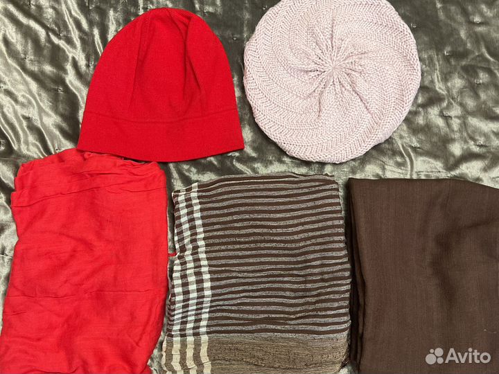 Палантины, шарфы, шапка