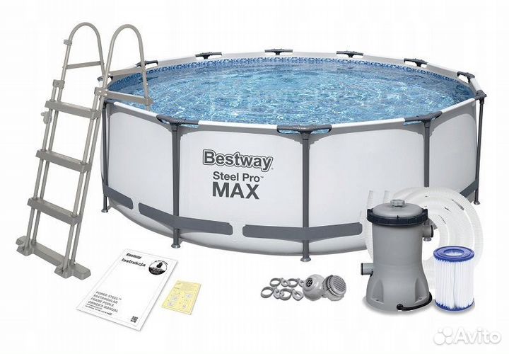 Каркасный бассейн 366 122 новый с фильтром насосом