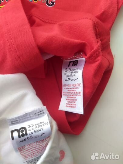 Бодики Mothercare одежда для малышей