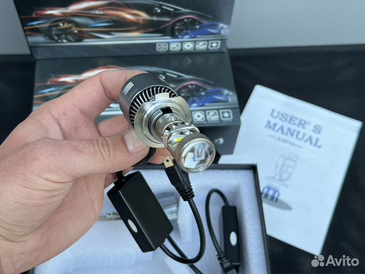 LED лампы мини линзы А80 Н7