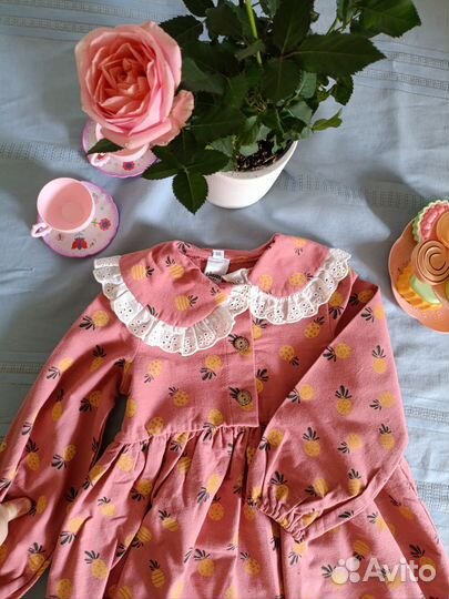 Платье фланелевые с длинным рукавом 14 см 4 года