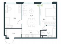 3-к. квартира, 63,2 м², 6/11 эт.