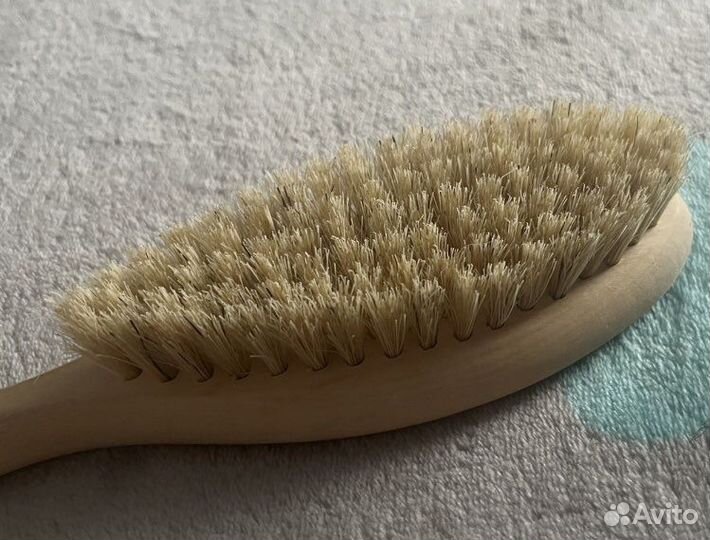 Щетка для сухого массажа буковая с ручкой