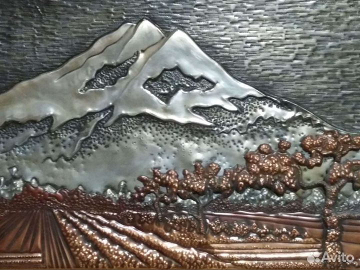 Картина на меди (чеканка, гравюра 1970 годы)