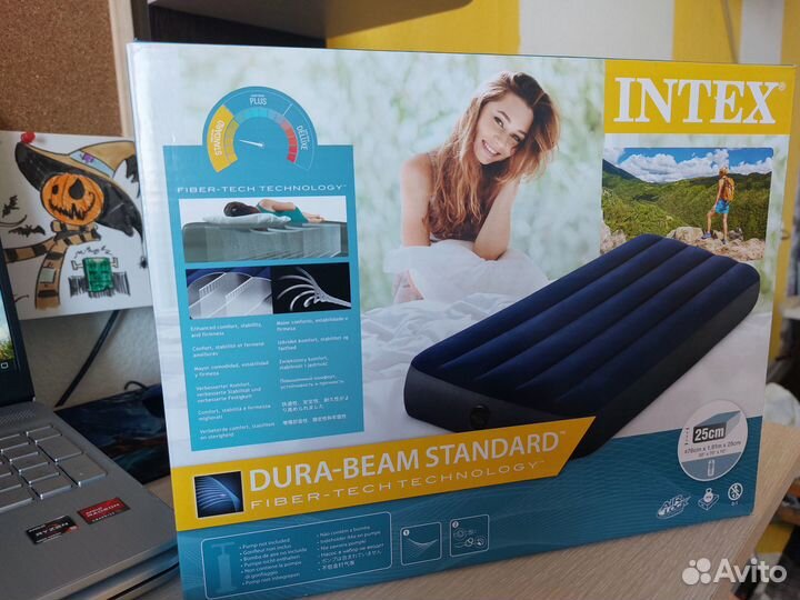 Кровать надувная новая Intex 76х191х25 см