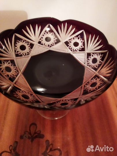 Ваза для фруктов на ножке Чехия