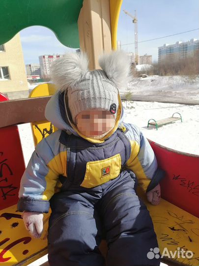 Шапка зимняя детская, шлем, балаклава на 1 год