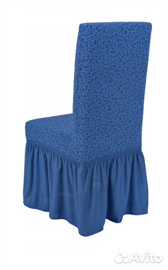 Набор чехлов на стулья со спинкой 6 шт, Голубой