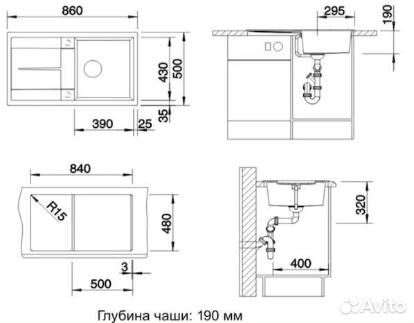 Кухонные мойки графит blanco metra 5 S