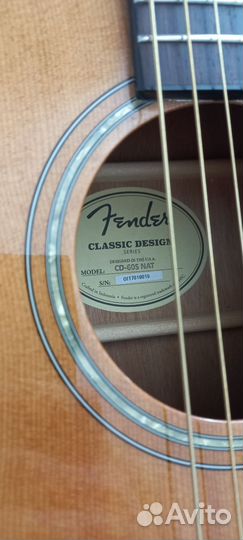 Fender CD 60S NAT Оригинал Акустическая гитара