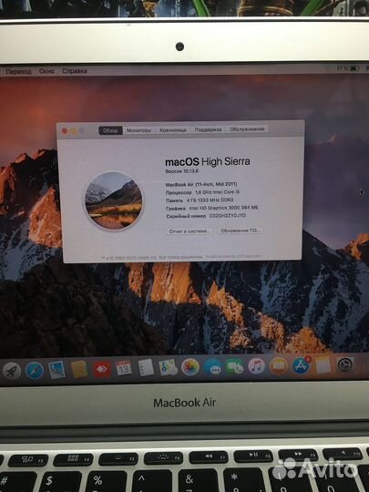 Apple MacBook Air 11 2011 core i5/4Gb/IntelHD3000