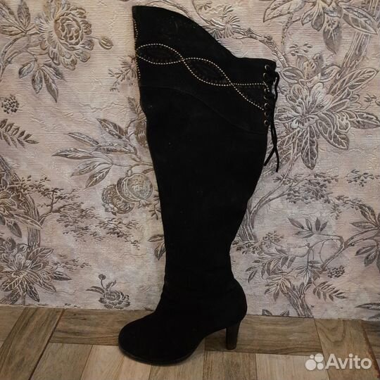 Сапоги высокие натуральные зима