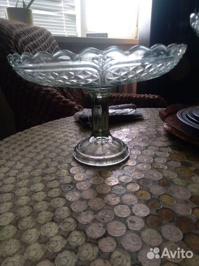 Ваза для фруктов на ножке СССР