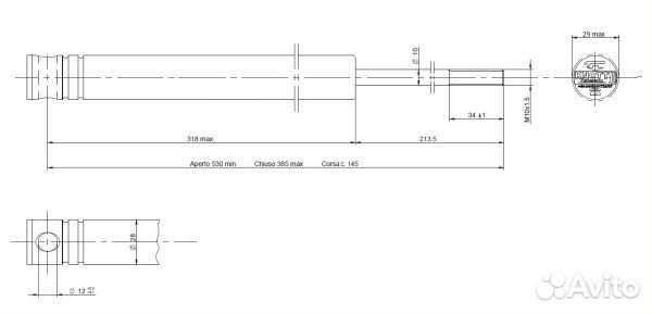 Амортизатор тормоза наката прицепа knott Тип KF13
