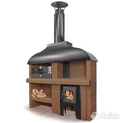 Печь для барбекю, кирпичная 