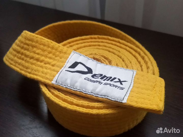 Пояс Demix универсальный для единоборств (жёлтый)