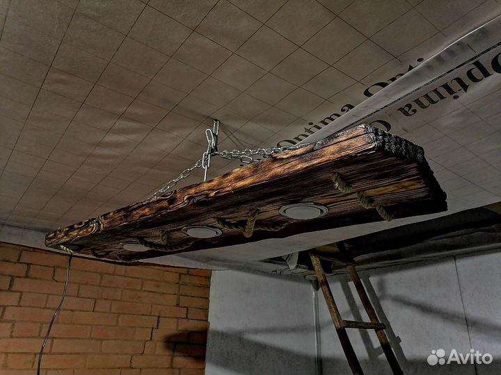 Люстра подвесная лофт из дерева