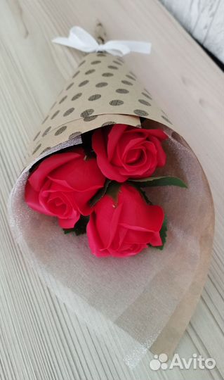Мини букетик из мыльных роз