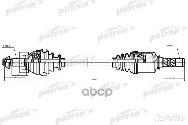 Полуось лев/прав subaru: legacy 05-09, outback