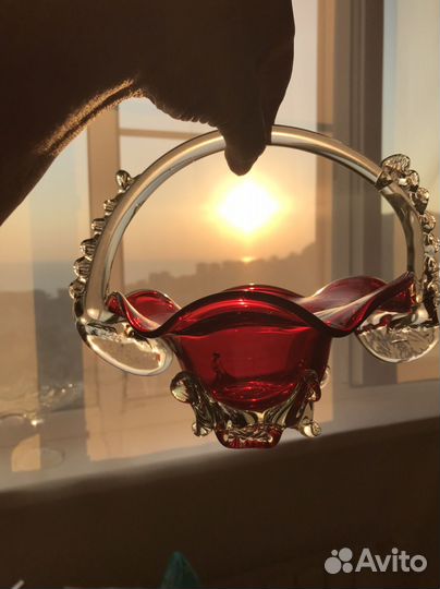 Ваза цветное стекло СССР