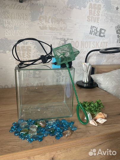 Продам аквариум маленький со всем инвентарем