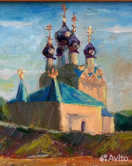 Картина маслом Тайнинский храм в Мытищах