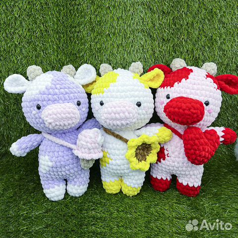 Вязаная игрушка Корова ручной работы