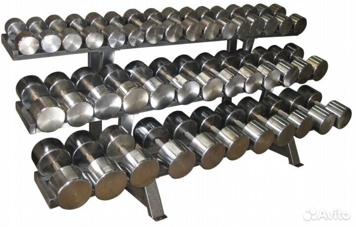Гантельный ряд хромированный от 12,5 до 60 кг