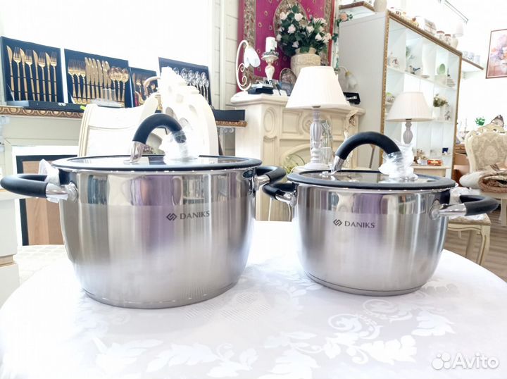 Кастрюля Daniks Орландо 4,9 л. нержавеющая сталь