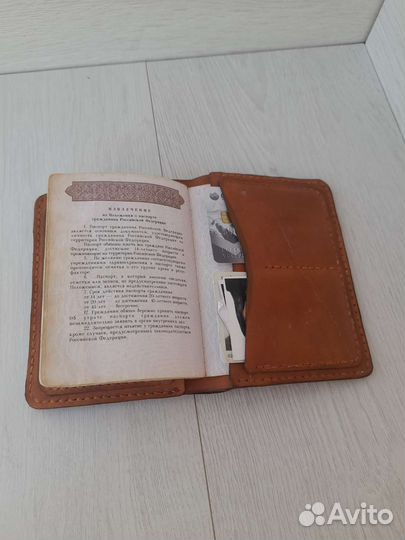 Обложка на паспорт, для автодокументов из кожи