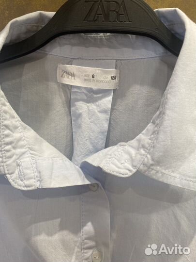 Рубашка zara для девочки 128 оверсайз