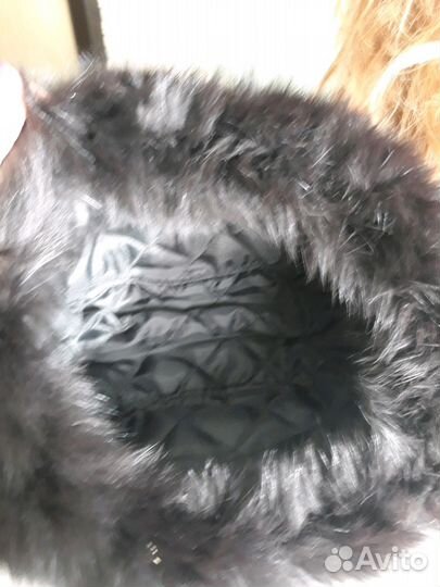 Шапка из песца с кожей и утеплителем